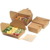 Kraft Paper Take Away Food Packaging Lunch Box