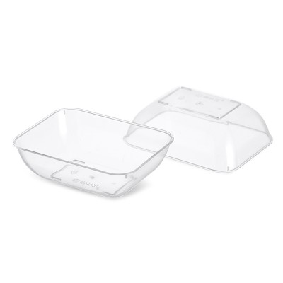 FREE SAMPLE 50ml top clear PS plastic disposable rectangular shape sauce dish