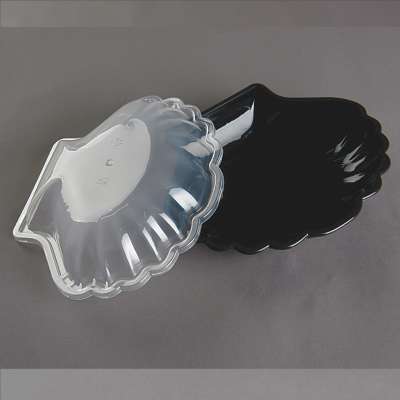 PP material shell shape candy plastic dishes for food with a lid