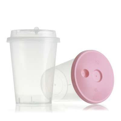 FREE SAMPLE 400ml pp cup and straw cup plastic cup with straw