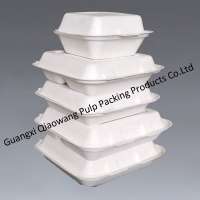 sugarcane fiber bagasse paper disposable compostable eco-friendly clamshell take away box