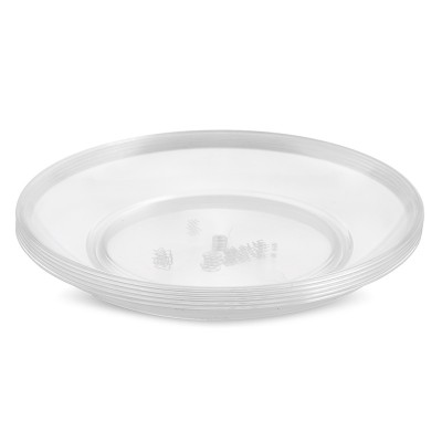 FREE SAMPLE Disposable transparent crystal PS plastic round meal plate dinner plate