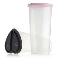 FREE SAMPLE Whey cup couple share disposable plastic 750ml clear twin double cup for boba tea